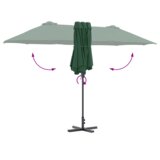  Vrtni suncobran Zelena 380 x 196 x 235 cm | shoptok.hr