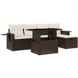  The Living Store Vrtna sedežna garnitura 6-delna z blazinami rjav poli ratan - Vrtna Sedežna Garniture, (21460696) | Shoptok.si