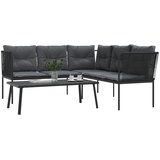  Set vrtnih sofa s jastucima crni od čelika i tekstilena | shoptok.hr