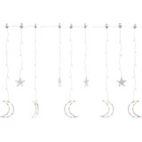 vidaXL Okrasne lučke zvezde in lune z daljincem 138 LED lučk barvne | Shoptok.si