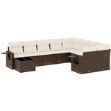 vidaXL 10-dijelni set vrtnih sofa od poliratana s jastucima smeđi | shoptok.hr