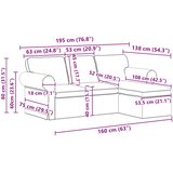 SOFA Tamno siva 195 x 138 x 80 cm tkanina | shoptok.hr