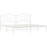 Metalni Kovinski posteljni okvir z vzglavjem bel 193x203 cm | Shoptok.si