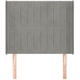  Uzglavlje s ušima svjetlosivo 103x16x118/128 cm baršunasto | Eponuda.com