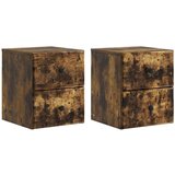  Stenski nočni omarici 2 pcs Dimljen hrast 34,5 x 33 x 40 cm, (5000233389) Slike