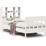 vidaXL Posteljni okvir brez vzmetnice bel 90x190 cm trdna borovina | Shoptok.si