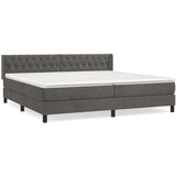  Box spring postelja z vzmetnico temno siva 200x200 cm žamet, (20788950) | Shoptok.si
