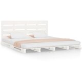  Posteljni okvir bel 200x200 cm trdna borovina, (20723451) | Shoptok.si