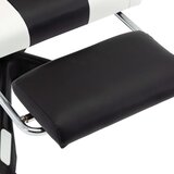  Igraća stolica od umjetne kože s osloncem za noge bijelo-crna | shoptok.hr