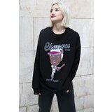 Madmext Sweatshirt - Black - Oversize Cene