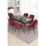 Hanah home Set Trpezarijski sto i 6 stolica Eva, Bordo-smeđa | Eponuda.ba