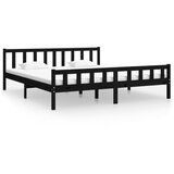 The Living Store Posteljni okvir črn iz trdnega lesa 160x200 cm - Posteljni Okvir, (21524074) | Shoptok.si