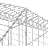 vidaXL Kletka za zajce srebrna 400 x 78 x 78 cm Cinkana jeklena | Shoptok.si