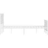  Metalni okvir kreveta uzglavlje i podnožje bijeli 120x190 cm | shoptok.hr