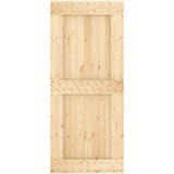  Drsna vrata s kompletom vodil 90x210 cm trdna borovina, (20999169) | Shoptok.si