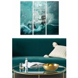 Wallity MDF1366926 multicolor decorative mdf painting (3 pieces) Cene