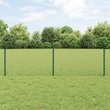 vidaXL Ograda od lančane veze s 10 U stupova Zelena 0.6x10 m Čelik Cijene