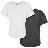 Urban Classics Kids Boys Long Shaped Turnup Tee 2-Pack charcoal+white | shoptok.hr