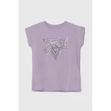 Guess Otroška kratka majica vijolična barva