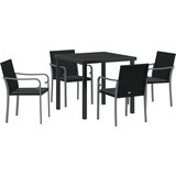  Vrtni set za objed 5 pcs Crna i Siva PE ratan | Eponuda.com