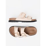Shelvt Stylish light beige flip-flops with suede trim | ePonuda.com