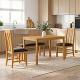  Blagovaonski set 4 kom. Crna Čvrsto Hrastovo Drvo | shoptok.hr