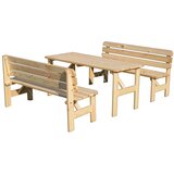 Rojaplast Vrtna klupa od masivnog drveta u prirodnoj boji Viking – | shoptok.hr