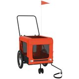 vidaXL Kolesarska prikolica za hišne ljubljenčke oranžna in črna | Shoptok.si