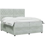  Boxspring krevet s madracem Svjetlosiva 200 x 200 cm Baršun | shoptok.hr