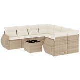 Maison Chic Seti vrtnega pohištva - Vrtna garnitura 9-delna z blazinami bež poli ratan, (21796919) | Shoptok.si