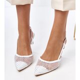Gemre White stiletto sandals embellished with rhinestones Lior | ePonuda.com
