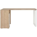 MID.YOU KOTNA PISALNA MIZA leseni material bela, barve hrasta | Shoptok.si
