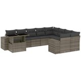 Maison Chic Seti vrtnega pohištva - Vrtna garnitura - Vrtni pohištvo set 10-delna z blazinami siv poli ratan, (21812116) | Shoptok.si