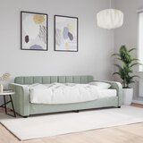 vidaXL Dnevna postelja z vzmetnico svetlo siva 90x200 cm žamet Cene