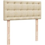 vidaXL Otomanski posteljni okvir z vzmetnicami krem 160x200 cm blago, (21609182) | Shoptok.si
