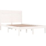  Posteljni okvir bel iz trdnega lesa 120x190 cm 4FT, (20904213) | Shoptok.si
