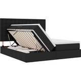  s od storage s uzglavljem Crna 180 x 200 cm Tkanina | shoptok.hr