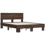 vidaXL Okvir kreveta boja hrasta 120x200 cm konstruirano drvo i metal Cijene