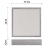  LED svetilo nadometno NEXXO, kvadratno, srebrno, 21W, nastavljiva CCT | Shoptok.si