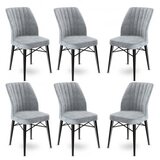 Hanah home Set 6 trpezarijskih stolica Flex Sivo-Crni | Eponuda.ba