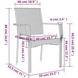  Vrtni stoli z blazinami 2 kosa poli ratan sive barve, (20659171) | Shoptok.si
