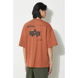 Alpha Industries Pamučna majica Logo BP za muškarce, boja: smeđa, bez uzorka, 146507