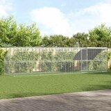 vidaXL Kletka za piščance srebrna 800 x 200 x 198.5 cm Pocinkano jeklo Cene