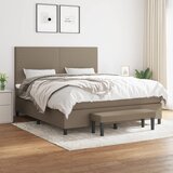  Krevet s oprugama i madracem smeđesivi 180x200 cm tkanina | shoptok.hr