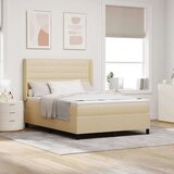  Box Spring postelja z vzmetnico in LED krem 160x200 cm tkanina, (22050301) Slike