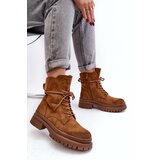 Boto Women's Ankle Boots Trappers with Thick Sole Camel Narelona | Eponuda.ba