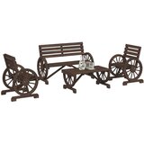 Maison Chic Seti vrtnega pohištva - Vrtna garnitura - Vrtni pohištvo set 4-delna trden les jelke, (21809161) | Shoptok.si