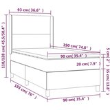 Box spring postelja z vzmetnico svetlo siv 90x190 cm žamet, (20789920) | Shoptok.si