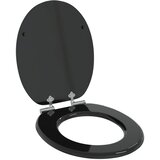  Toaletna sjedala s mekim zatvaranjem Crna 44 x 38 cm MDF ploča | shoptok.hr