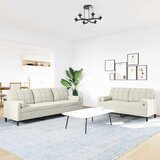  2-dijelni set sofa s jastucima krem baršunasti | shoptok.hr